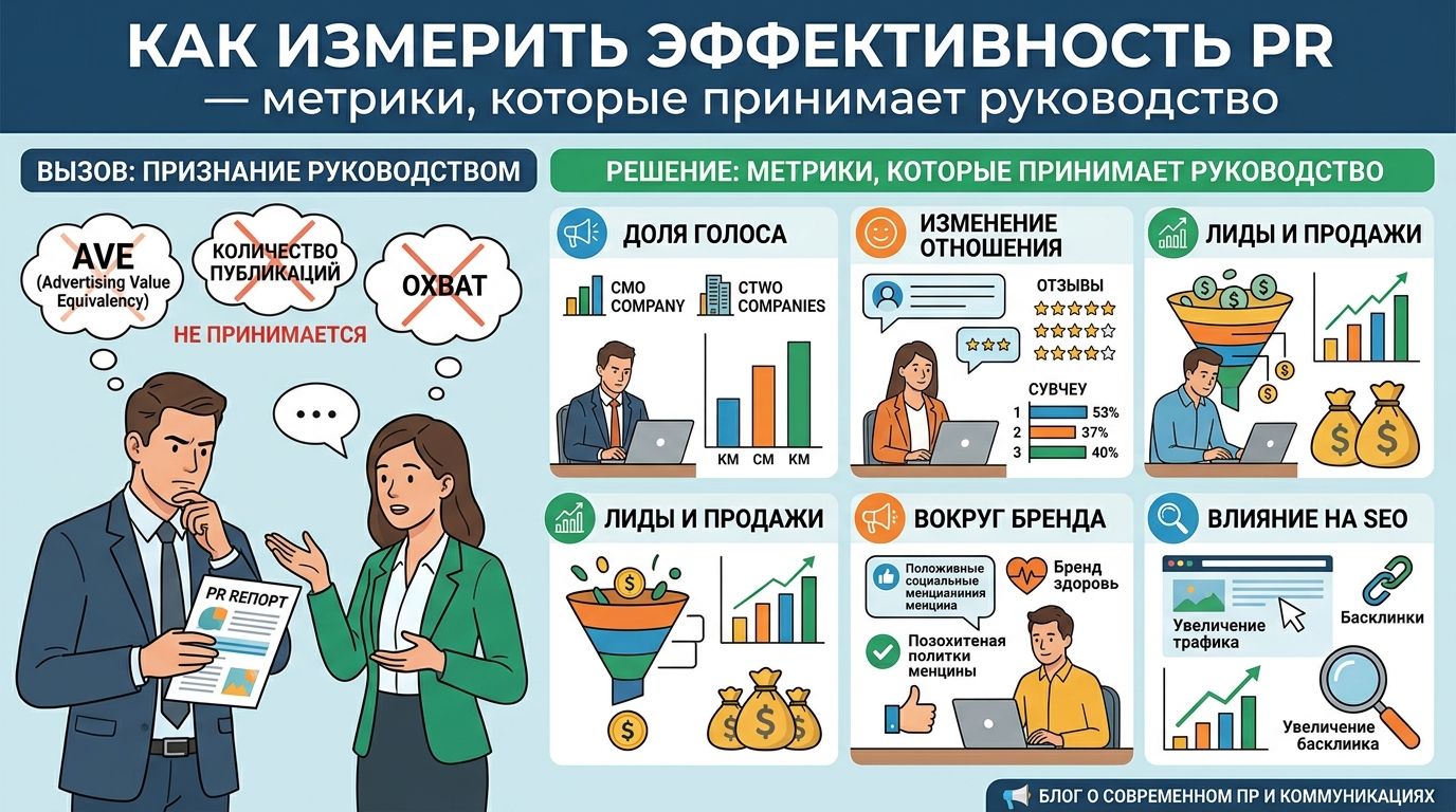 Как измерить эффективность PR: метрики, которые принимает руководство